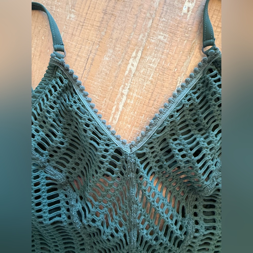 Robin Piccone Olive Crochet One-Piece - Picture 7 of 11